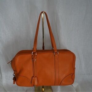 Prada Dano Vitello Tote bag Rame Orange Leather
